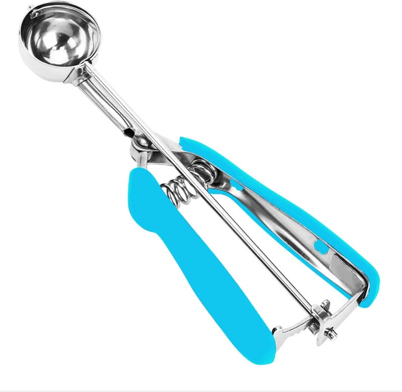 LLESCA Cookie Scoop, Ice Cream Scoop, 0.8Tbsp/2.5tsp/12.5ml/0.5oz Cookie Scoops for Baking, 18/8 Stainless Steel Cookie Scooper for Baking, Cookie Dough Scoop, Ice Cream Scooper with Trigger Release (Blue) - Image 1
